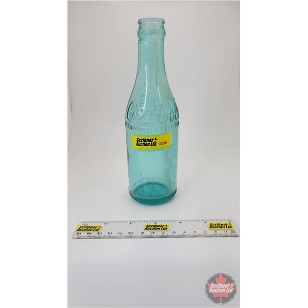 Coca-Cola Bottle : Blue Glass (c.1910's) (Measures : 7-3/4"H)