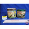 Image 1 : Tucketts Orinoco Tobacco Tins (2) (Largest Measures : 4-1/4"H x 4-1/4"Dia)