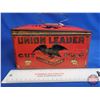 Image 1 : Union Leader Cut Plug Tobacco Lunch Pail (Measures : 4-1/2"H x 7-1/2"W x 5"D)