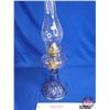 Image 3 : Coal Oil Pedestal Lamp : Slight Amethyst : White Flame Burner (Total Height w/Chimney : 19-1/2"H)