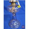 Image 5 : Coal Oil Pedestal Lamp : Slight Amethyst : White Flame Burner (Total Height w/Chimney : 19-1/2"H)
