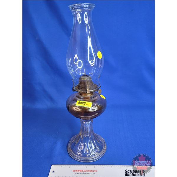 Coal Oil Lamp : White Flame Burner (Total Height w/Chimney  : 17-1/2"H)