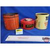 Image 2 : Tobacco Tin Trio :  - Mountie w/ Ashtray Lide - Postmaster - Top