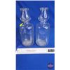 Image 2 : Vintage Cream Top Milk Bottles (2)  (Both Measures : 10"H)