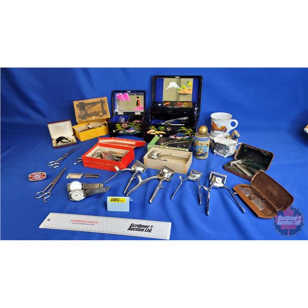 Variety Group :  - Oriental Jewelry Boxes  - Cufflinks - Hair Clippers - Scissors - Shaving Cups - E