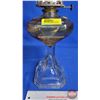 Image 5 : Coal Oil Lamp : Clear Glass Font   (Total Height w/Chimney : 19"H)