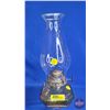 Image 7 : Coal Oil Lamp : Clear Glass Font   (Total Height w/Chimney : 19"H)