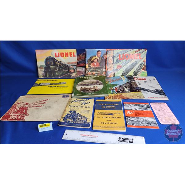Train Ephemera Group : (1950's) - Lionel Train Catalogs (4) - Toy Train Magazines (2)  - American Fl