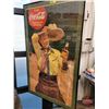 Image 2 : Glass Framed Coca-Cola Poster : Cowboy (Measures : 40"H x 24"W)