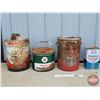 Image 1 : Oil Cans (4) : TEXACO  - Oil Pail (2) - Grease Pail - F-Style Can