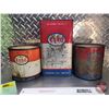Image 1 : Oil Cans (3) : ESSO - Grease Pails (2) (Partially Full) - F-Style Can (1Gal)