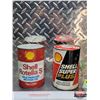 Image 1 : Oil Cans (2) : Shell (Both Measure : 6"H x 4"Dia)