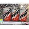 Image 2 : Oil Cans (3) : Motorcraft Ford (Cardboard Label) (All Measure : 6"H x 4"Dia)