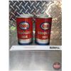 Image 1 : Oil Cans (2) : ESSO (Both Full) (Both Measures : 6-1/2"H x 4"Dia)