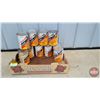 Image 1 : Oil Cans (10) : Motorcraft Ford ; Dexron II ATF (Cardboard) (9 Full) (All Measures : 6"H x 4"Dia)