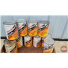 Image 2 : Oil Cans (10) : Motorcraft Ford ; Dexron II ATF (Cardboard) (9 Full) (All Measures : 6"H x 4"Dia)