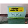 Image 11 : Camping Group :  - Coleman Cooler (Measures : 12-1/2"H x 16"W x 9"D) - Coleman Lantern - F-Style Can
