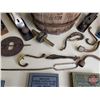 Image 3 : Tool Grouping : - Nail Keg (Measures : 17"H) - Hardcover Contractor Books (4) - Wood Planes (4) - St
