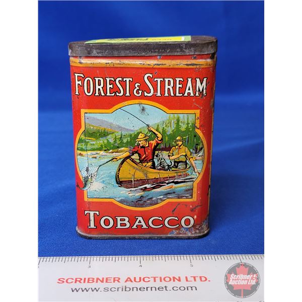 Tobacco Pocket Tin : Forest & Stream (Measures : 4"H x 3"W x 1"D)