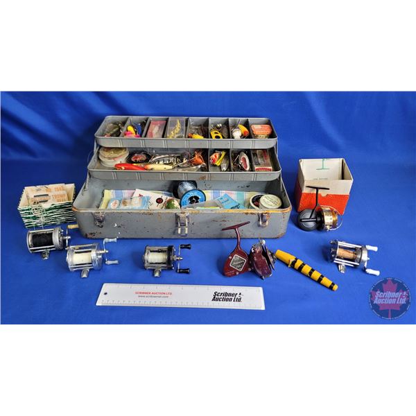 My Buddy Fishing Tackle Box w/ Contents : - Reels(6) - Crank Baits - Spoons - Bobbers - ETC! (Tackle