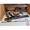 Image 2 : Wood Cabinet w/ Contents - Wood Planes - Measuring Stick - Level (Cabinet Measures : 24"H x 26"W x 4