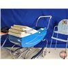 Image 8 : Vintage Metal Toys :  - Doll Carriage (Measures : 22-1/2"H x 11-1/2"W x 26"D) - Doll High Chair - Ir