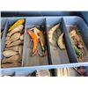 Image 11 : Mermaid Canadian Tire Fishing Tackle Box w/ Contents - Spoons - Crank Baits - Fishing Knives - Leade