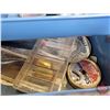 Image 8 : Mermaid Canadian Tire Fishing Tackle Box w/ Contents - Spoons - Crank Baits - Fishing Knives - Leade
