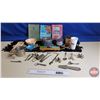 Image 1 : Vintage Kitchen :  - Mini Cast Iron Pan - Cook Books (2) - Thermometer - Coffee Tins - 1963 Kenora T