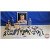 Image 1 : Collectors Group :  - Milk Bottles - Cutlery - Repro Tin Sign Corn Flakes Ad - Butter Press - Empres