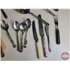 Image 2 : Collectors Group :  - Milk Bottles - Cutlery - Repro Tin Sign Corn Flakes Ad - Butter Press - Empres