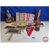 Image 1 : Collectors Group :  - Wool Carders - Farm Account Book  - Calendar Almanacs 1930's - Lamps - Cast Ir