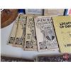 Image 8 : Collectors Group :  - Wool Carders - Farm Account Book  - Calendar Almanacs 1930's - Lamps - Cast Ir