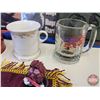 Image 8 : Collectors Group : - A&W Mugs (2) - Elvis Presley Postcard - Folgers Coffee Tin - California Raisins