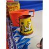 Image 8 : Collectors Group : Red Theme - San Francisco Velvet Tapestry - Tin Toy Dishes & Cups - Baking Powder