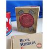 Image 8 : Confectionary Collectors Group : - Blue Ribbon Tins (6) - Blue Ribbon Cookbook - British Flag Handke