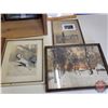Image 2 : Vintage Framed Prints (11) w/ Crate (A1 Brand Fruit) (Crate Measures : 11"H x 19-1/2"W x 12"D)