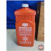 Image 8 : Sleeman Wood Crate w/ Two Stroke Oil Jugs (5) (1 Full) & Snowmobile Trophy (Crate Measures : 10"H x 