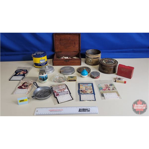 Vintage Variety Group :  - Tobacco Tins - Lighters - Calendars - Ashtrays - Cigar Box - ETC!