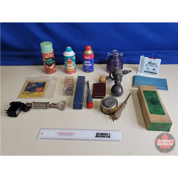 Collector Combo : - Moth Proofer (Partially Full) - Powder Gun - Rain Gauge - Monarch Bottle Opener 