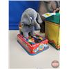 Image 2 : Tin Toys : Bubble Blowing Elephants (2) (Battery Operated) (Untested) w/ Laco Lamps Cardboard Displa