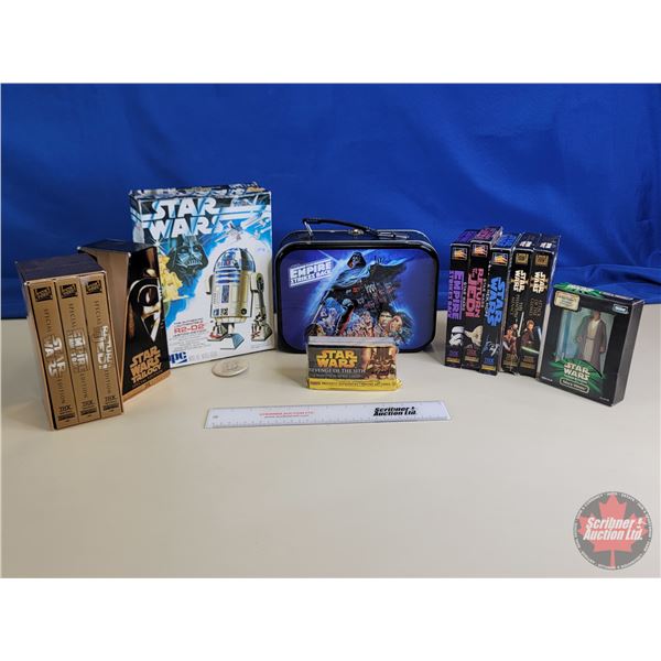 Star Wars Collection :  - VHS Tapes - R2-D2 Model Kit - Lunch Box w/ Water Bottle - Action Figure - 