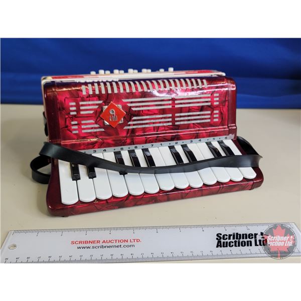 Miniature Accordion : Bontempi c/w Original Box  (Box Measures : 9-3/4"H x 12"W x 6"D)