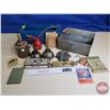 Image 1 : Vintage Group :  - Oilers - Scale Weights - Electric Bell - Leather Leaves Imperial Soap - UGG Recor