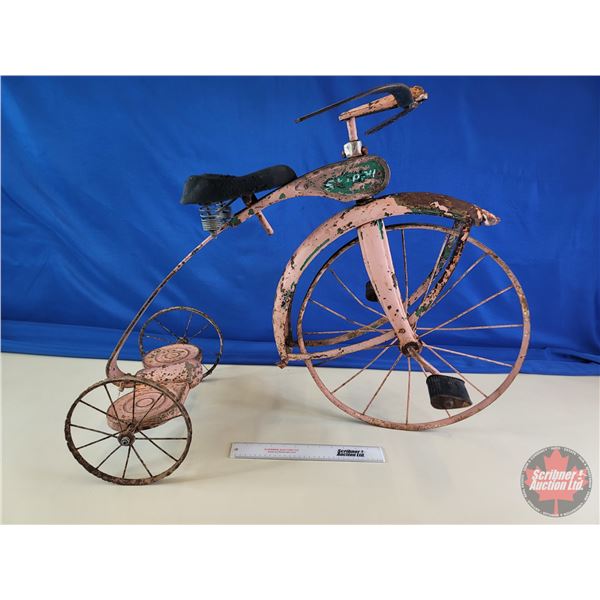 Skippy Tricycle (Rubber Tires Gone & Back Rim Damaged) (Measures : 28"H x 19"W x 36"L)