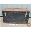 Image 8 : Trunk : Metal Clad w/ Content - Tire Pump - Meat Grinder - Automobile Headlight - Wood Plane (Measur