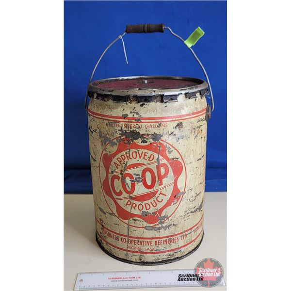 Oil Pail : CO-OP (5 Gal) (Measures : 16"H x 11"Dia)