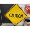 Image 2 : Road Sign : CAUTION (Single Side Aluminum) (Note : Mounted on Angle Iron Can Be Removed For Shipping