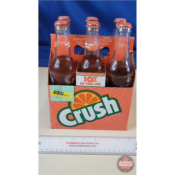 Orange Crush Bottle : 6 Pk 1970's (Full) (Measures : 9-1/2"H)