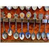 Image 4 : Collector Spoons (34) c/w Hanging Glass Front Display Cabinet